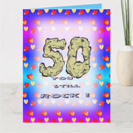 Coeurs 50e anniversaire buste. Carte de vœux