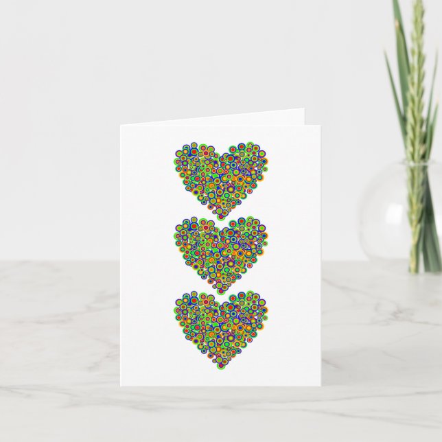 Coeurs abondants carte pour notes (Devant)