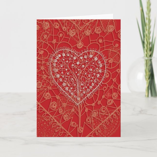 Coeurs "Antique Lace", Carte Valentine (Devant)