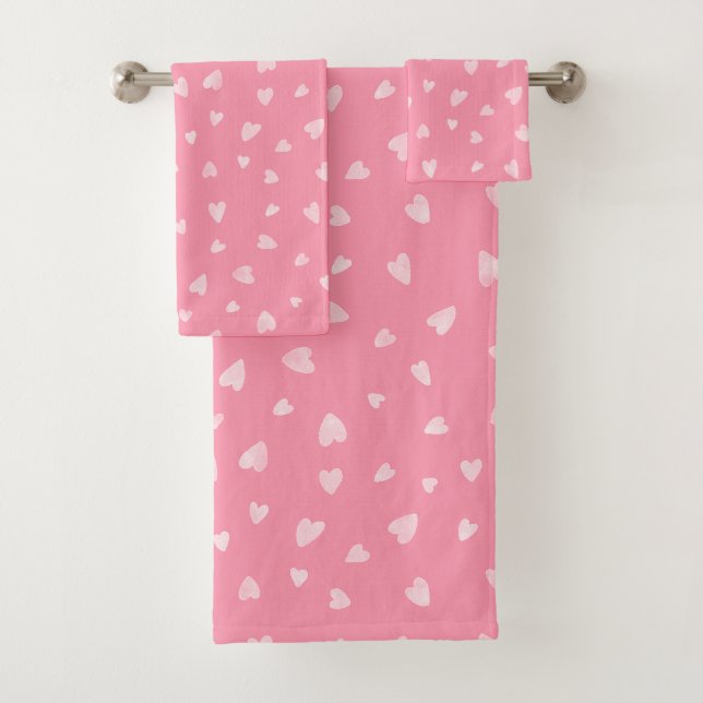 Coeurs aquarelle en rose moyen (En situation)