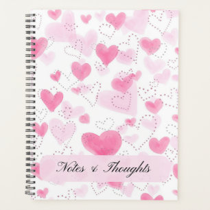Cœurs aquarelle rose esthétique Nom personnalisé