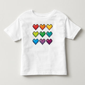 Coeurs arc-en-ciel Pixel joyeux - T-shirt novice