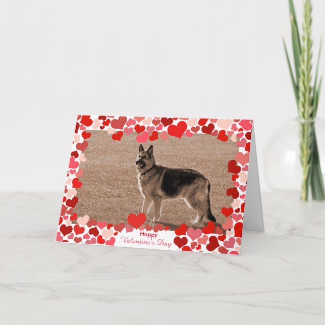 Coeurs berger allemand Saint-Valentin Carte photo (Devant)