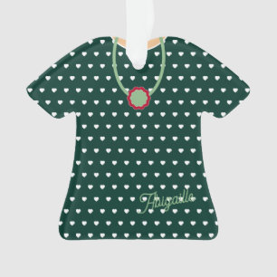 Coeurs blancs au-dessus du vert TShirt robe Figuri