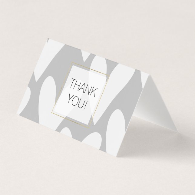 Coeurs blancs gris Merci Mariage (Front)