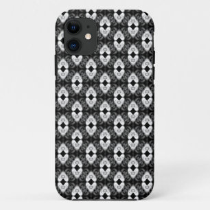 Coeurs blancs sur Motif noir iPhone 5 Coque