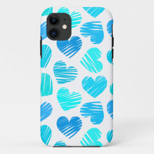 Coeurs bleu et blanc iPhone 5 Coque