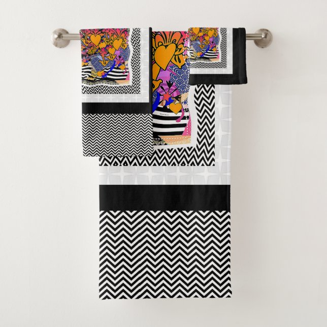 Coeurs Chevron + Fleurs (En situation)