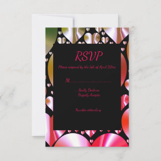 coeurs colorés carte de réponse rsvp mariage