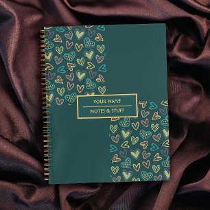 Coeurs colorés Motifs mignons Carnet spiral