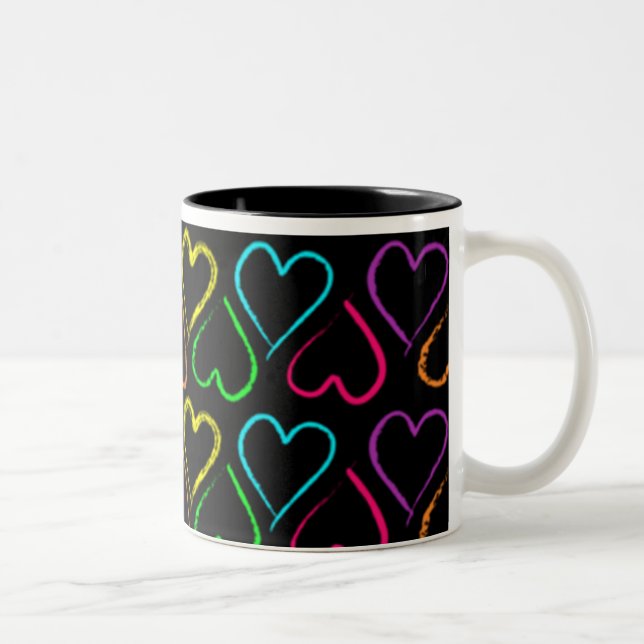 Coeurs colorés Mug (Droit)
