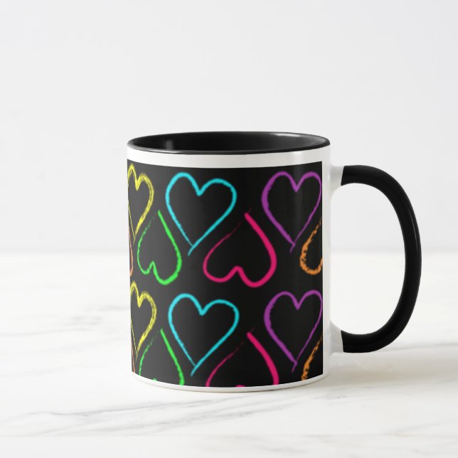 Coeurs colorés Mug (Droite)