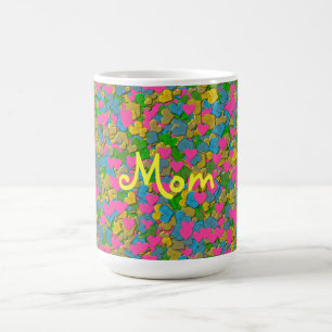 Coeurs Confetti Grosse Mug Café