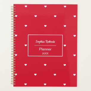 Cœurs d'amour blancs motif rouge