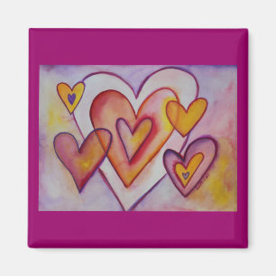 Coeurs d'amour intervertissants Magnets personnali