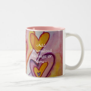 Coeurs d'amour intervertissants Mugs personnalisés