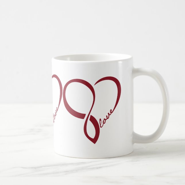 Coeurs d'amour rouge Mug (Droite)