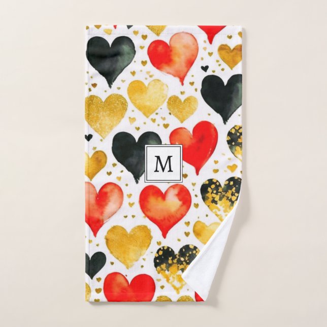 Coeurs d'amour Valentines Romantique mignonne à mo (Serviette à main)