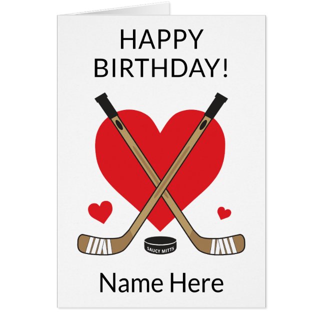 Coeurs d'anniversaire de hockey personnalisés Bâto (Devant)
