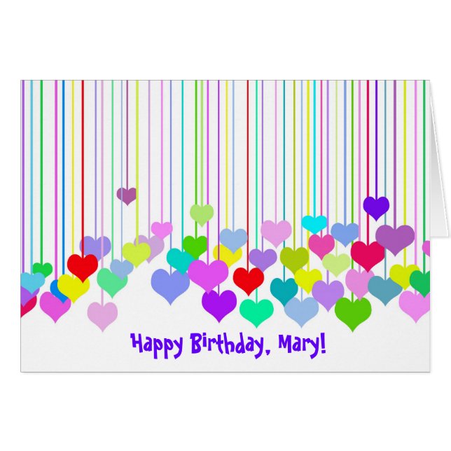 Coeurs d'anniversaire sur blanc (Devant horizontal)