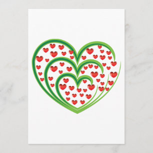 Coeurs dans des invitations de coeurs