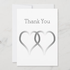 Coeurs d'argent Carte de remerciements mariage