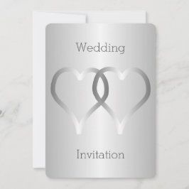 Coeurs d'argent faire-part de mariage