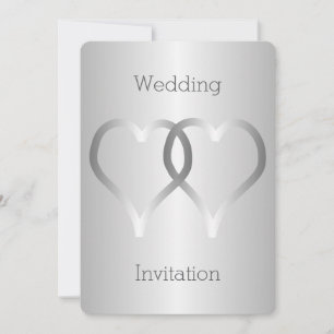 Coeurs d'argent faire-part de mariage