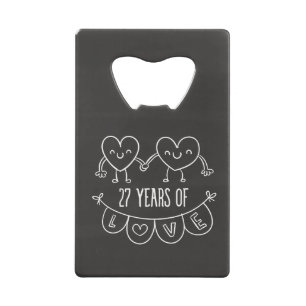 Coeurs de calèche-cadeaux du 27e anniversaire