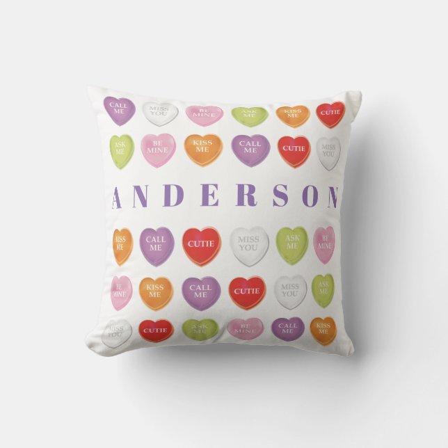 Coeurs de conversation Valentines Coussin (Recto)