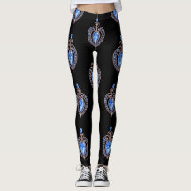 Coeurs de diamant bleu Leggings