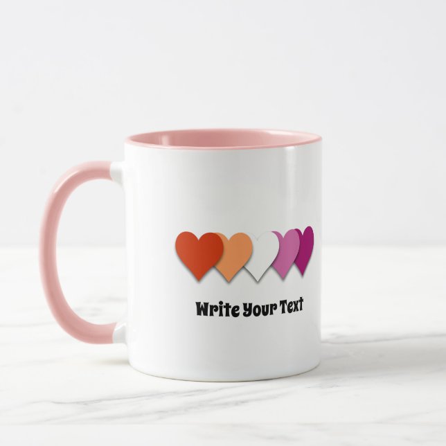 Coeurs de fierté lesbienne Mug (Gauche)