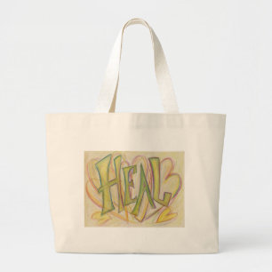 Coeurs de guérison Mot Art Sac fourre-tout inspira