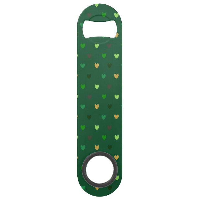 Coeurs de Polka sur vert de forêt (Devant)