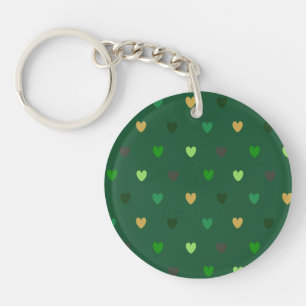 Coeurs de Polka sur vert de forêt