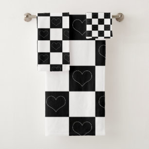 Coeurs de tableau de bord en noir et blanc