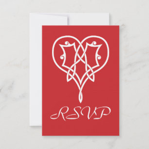 Coeurs de tressage celtique dans la carte RSVP cer