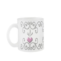 Coeurs défilés rose petit verre givré Mug
