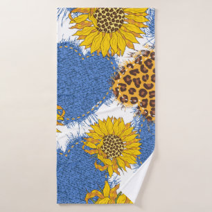 Coeurs Denim en tissu avec bords déchirés et le