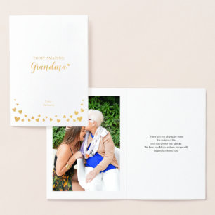 Coeurs d'or   Carte photo Fête des mères de grand-