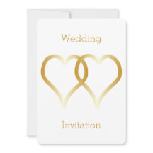 Coeurs d'or faire-part de mariage