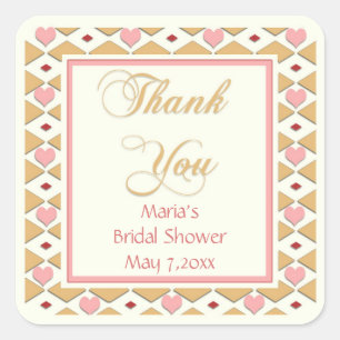 Coeurs d'or rose Diamonds Merci Stickers