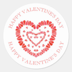 COEURS DOUCES Saint Valentin Petits Stickers ronds