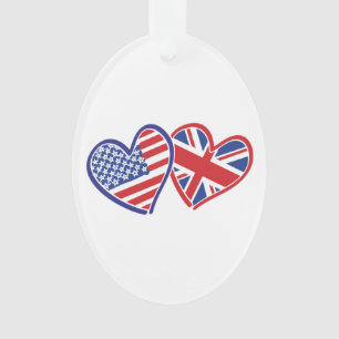 Coeurs du drapeau américain et britannique