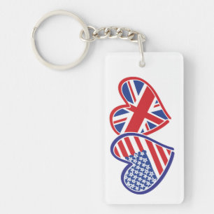 Coeurs du drapeau américain et britannique
