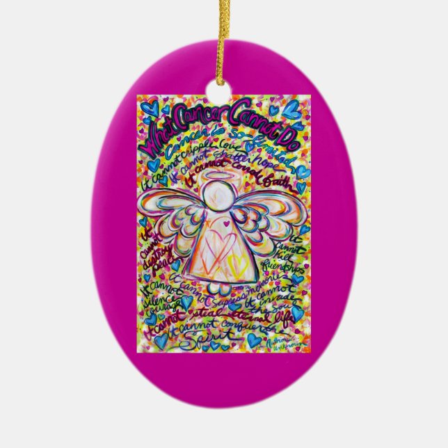 Coeurs du printemps Cancer Ange Ornement Customisé (Devant)