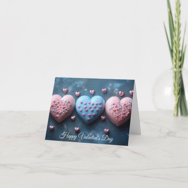 Cœurs en chocolat Carte de vœux de la Saint-Valent (Devant)