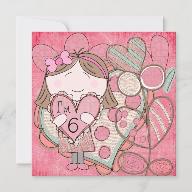 Coeurs et amour Invitation d'anniversaire (Devant)