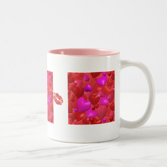 Coeurs et baisers Café Mug (Droit)