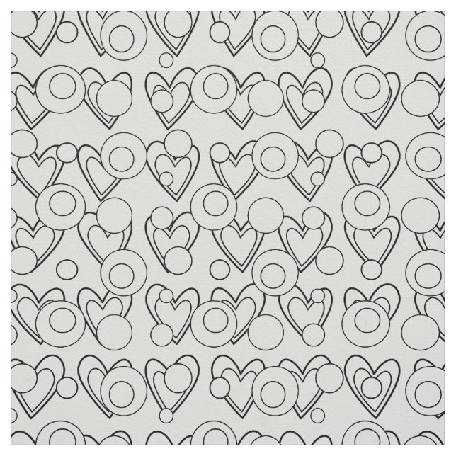 Coeurs et cercles Tissu (Échantillon)